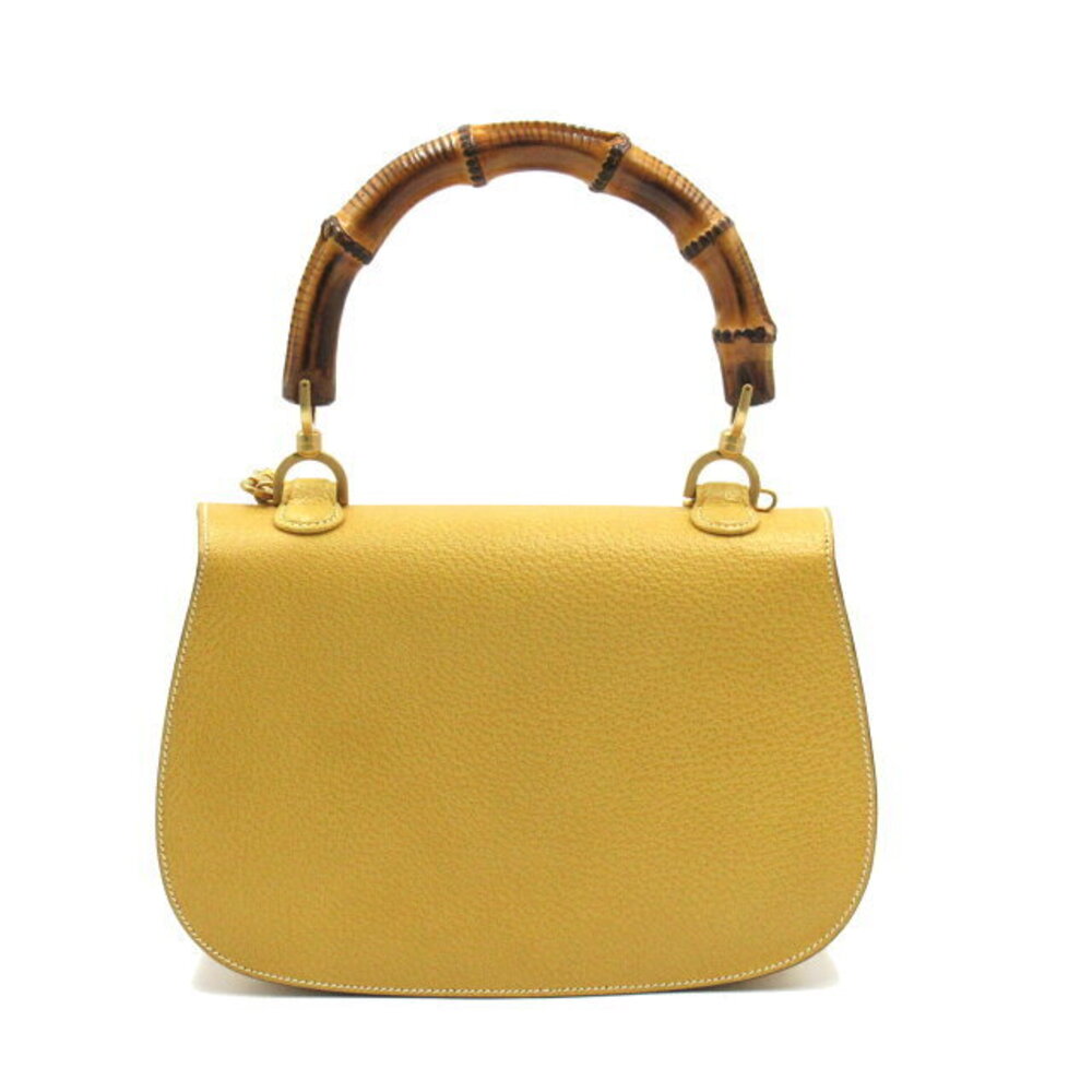 Gucci Bamboo Shoulder Bag Leather Yellow - Picture 2 of 10